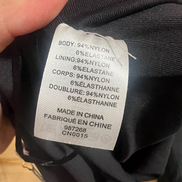 Camila Coelho Bodysuit Womens SMALL Black Draped Off Shoulder Elegant Chic NEW - Picture 7 of 7